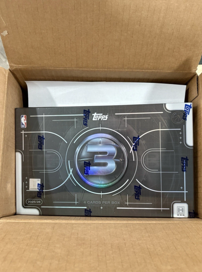 2025-26 Topps THREE 3 Basketball HOBBY BOX 3 AUTO Autograph Sealed NBA In Hand